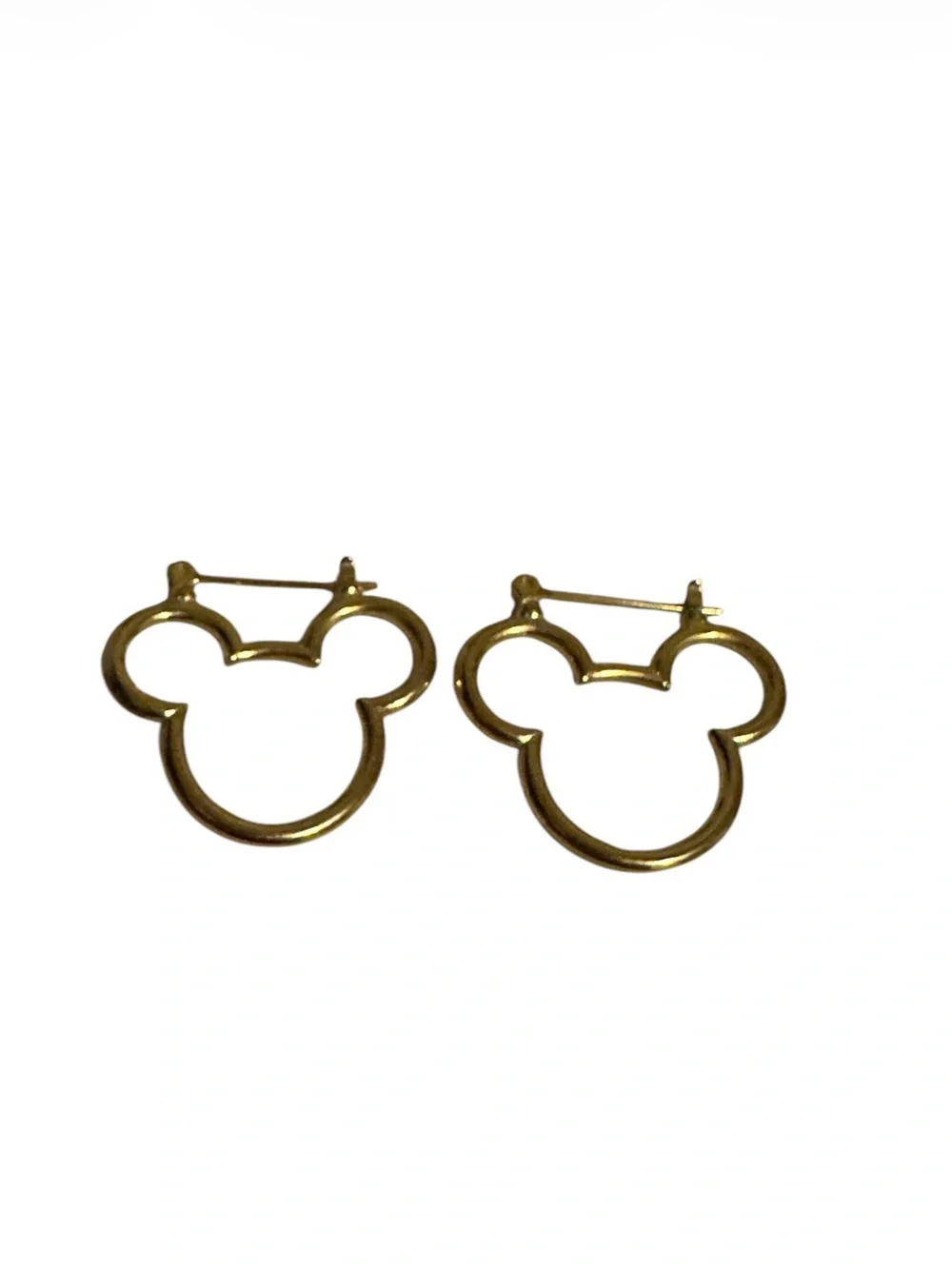 Vintage Gold Tone Mickey Mouse Hoop Earrings DISNEY WDW JEWELRY